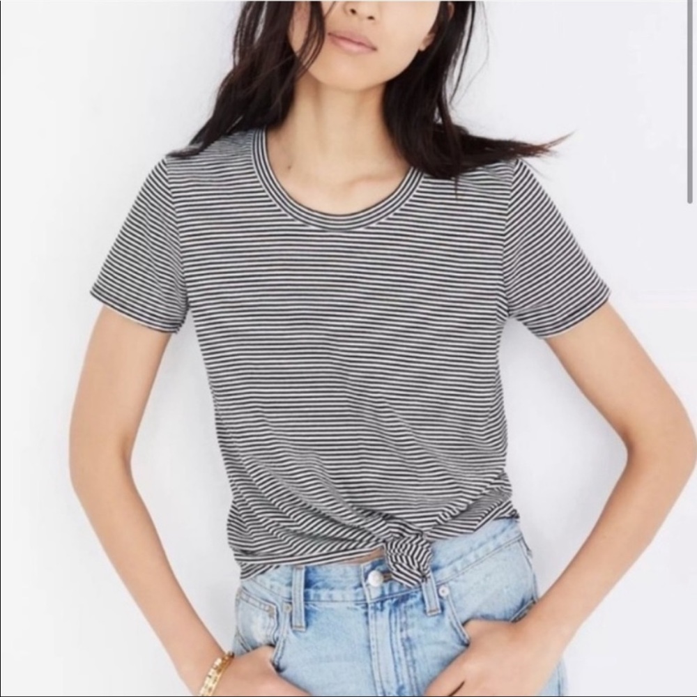 Madewell tie front stripes top
